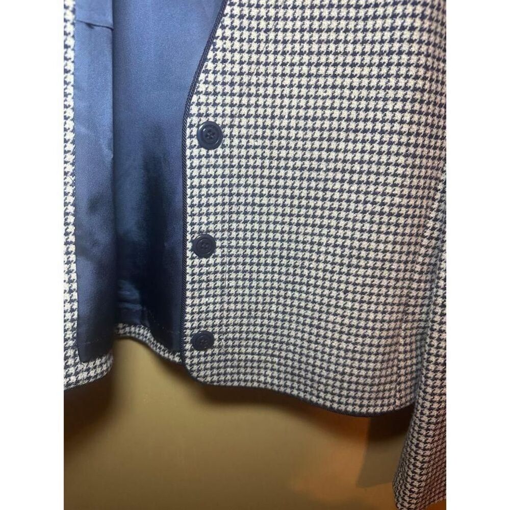 Miss Pendleton 100% virgin wool Blazer navy houndstooth size‎ 8 - Picture 3 of 5
